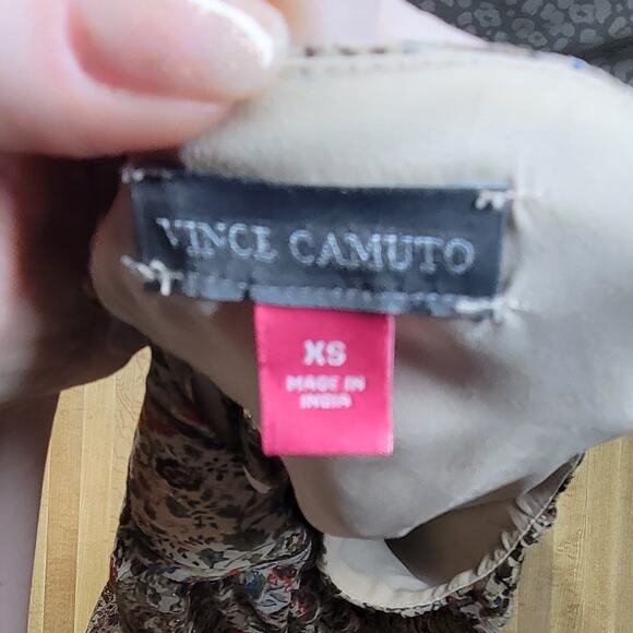 Vince Camuto Women's XS Paisley Print Long Sleeve Blouse Boho Peasant Top - Picture 7 of 7